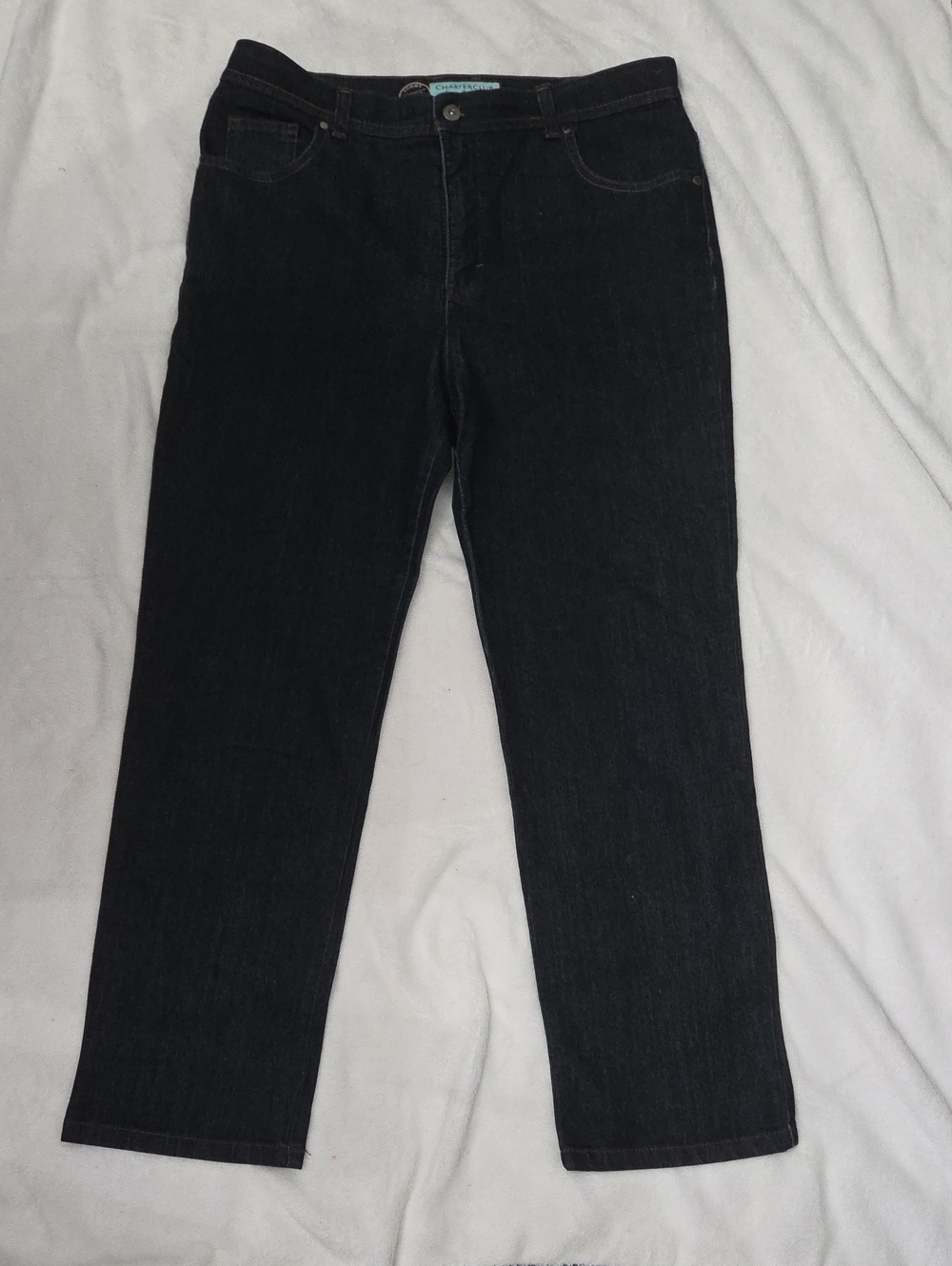 Charter Club Tummy Slimmin Straight Leg Jeans Size 14 petite